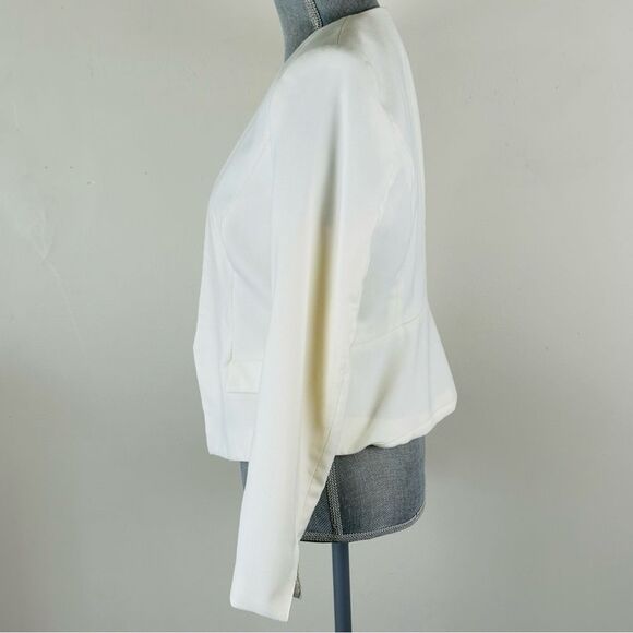 H&M Chic Women's SZ 10 Blazer Jacket Front Faux Pockets Lined Open Style Stretch - Picture 5 of 14